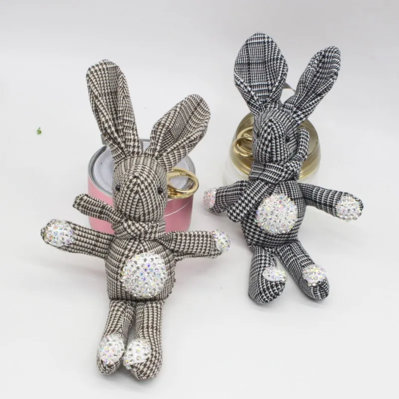 Милые длинные уши алмазного кролика куклы-кролики мода мультфильм плед брелок-игрушка сумка кулоны-куклы 5 шт./партия 18-20 см