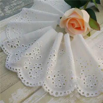 

High Quality Cotton Embroidered Lace Trim DIY Clothing Decorative Lace Sewing Accessories Skirt Lengthened Width 11CM 190509