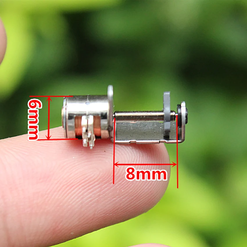 2-фазный 4-проводной микро миниатюрными винтами стержень шаговый двигатель микро шаговый двигатель для DIY модели диаметром 6 мм 8 мм Резьбовая шпилька
