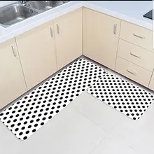 2 шт. Коврики для кухни и ковры набор Черный и белый круг точки украсить дом Non Skid Спальня Коврики Дверные для гостинной