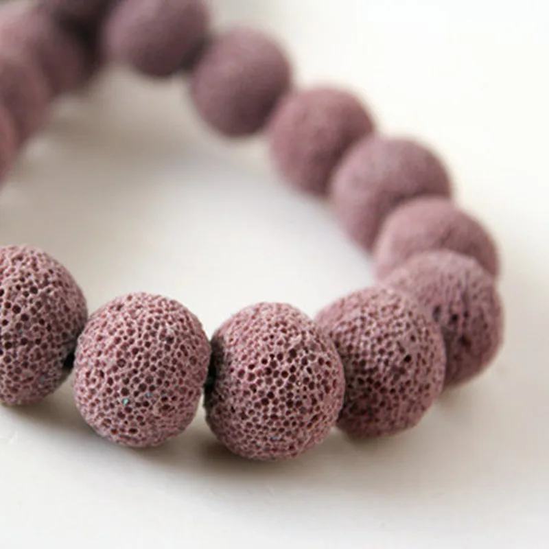 Purple Volcano Rock Beads,30pcs Bracelet Necklace Beads,14mm Size,Top