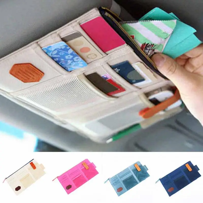 

Car Sun Visor Receive Bag Car Boot Organiser Storage Bag Box Multi-Use Tools Organizer For Fuel Card Mobile Phone