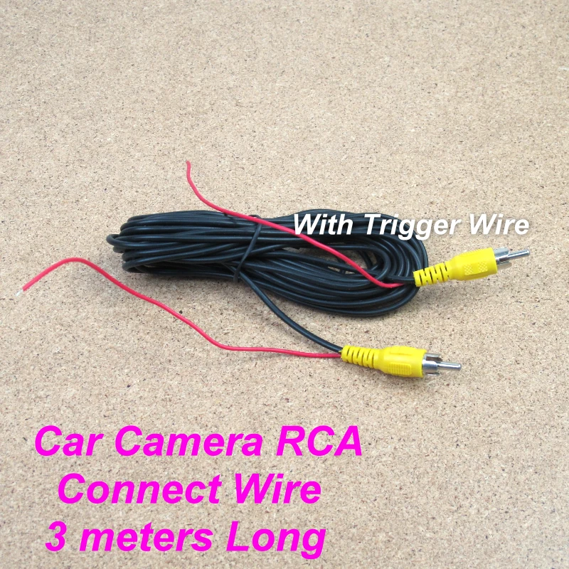 Car Camera Signal Wire with RCA & Trigger line For Camera Usewire camerawire necklacecamera