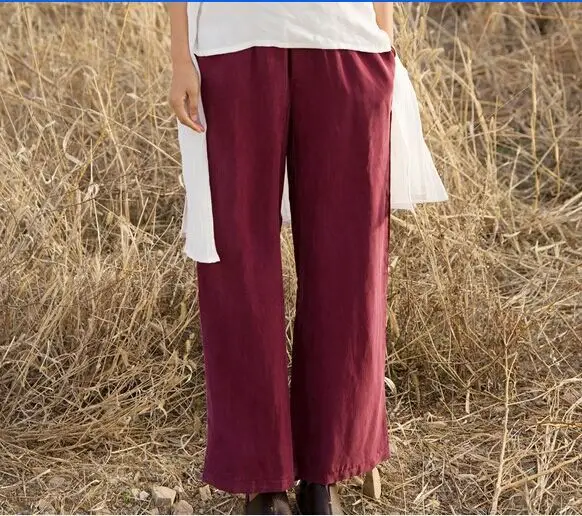 Women Summer Autumn Cupro Fabric Elastic Waist Pants Ladies Solid Color Soft Female Fall Spring Loose Trousers | Женская одежда