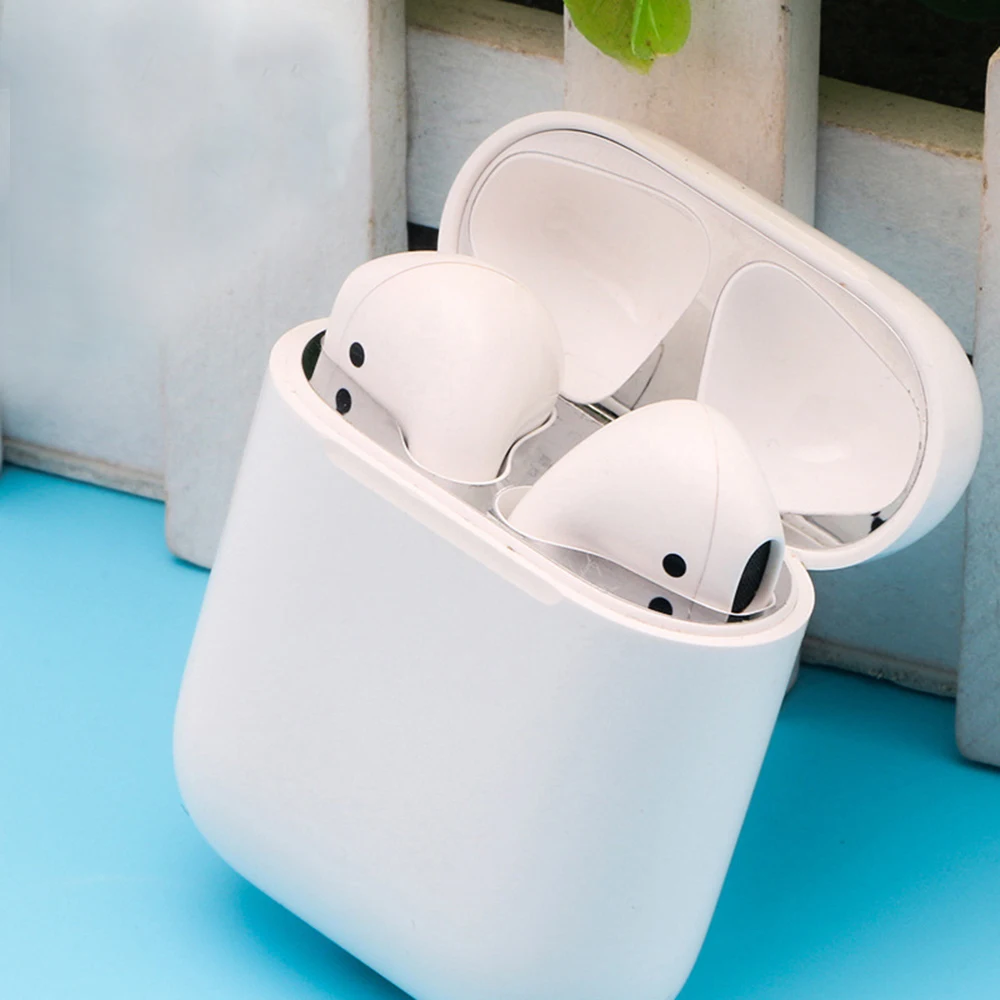 Внутренняя металлическая Пылезащитная наклейка для Apple AirPods чехол Пылезащитная Накладка для Air Pods чехол Защитная Наклейка для AirPods аксессуары