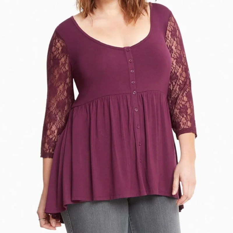 

2019 Spring Large Size Women Tops Fashion Lace Sleeve Blouses Elegant Work Shirts Ladies Plus Size Women Clothing Casual L-6XL