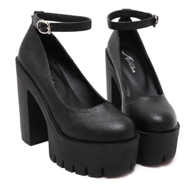 

Super High 13cm Women Pumps Round Toe High Quality Female High Heels Shoes Gladiator Brand Square Heels Pumps
