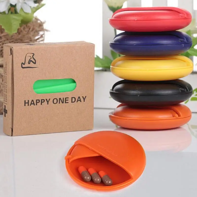

Mini Portable Sealed Moisturepro of Pill Case Cute Medicine Box Small Belongings Holder Container 5 Colors (Shipped at random)