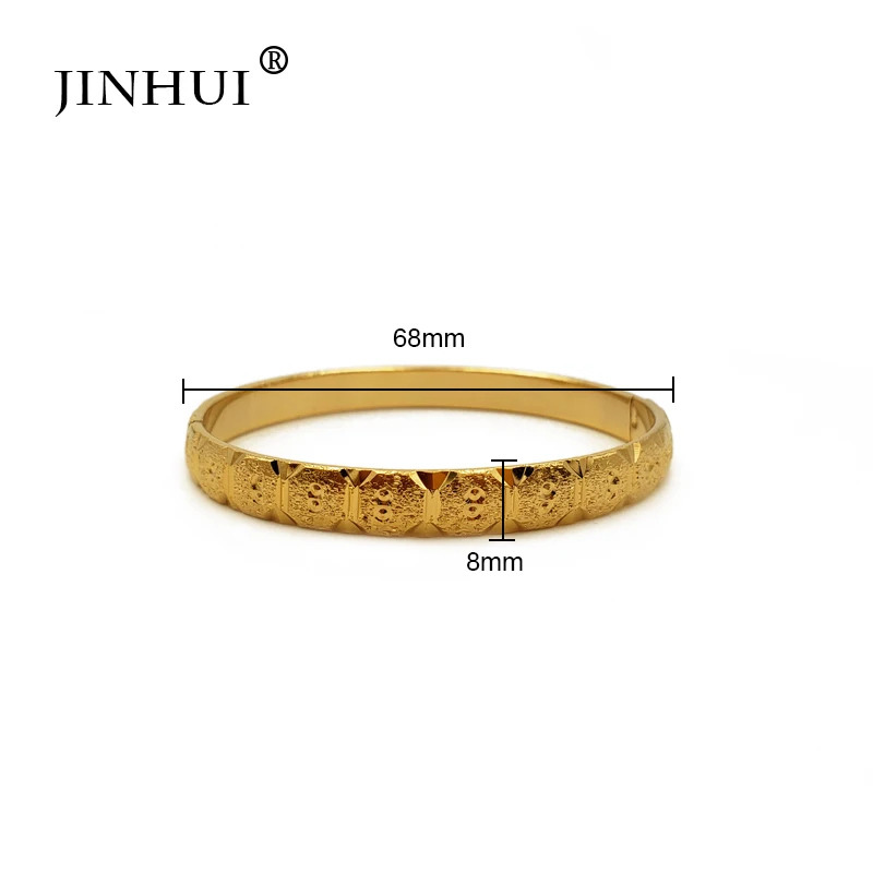 Jin Hui New Fashion lady Luxury Gold Color Jewelry Bangles Ethiopian African Women Dubai Bracelet Party wedding Gifts Can Open