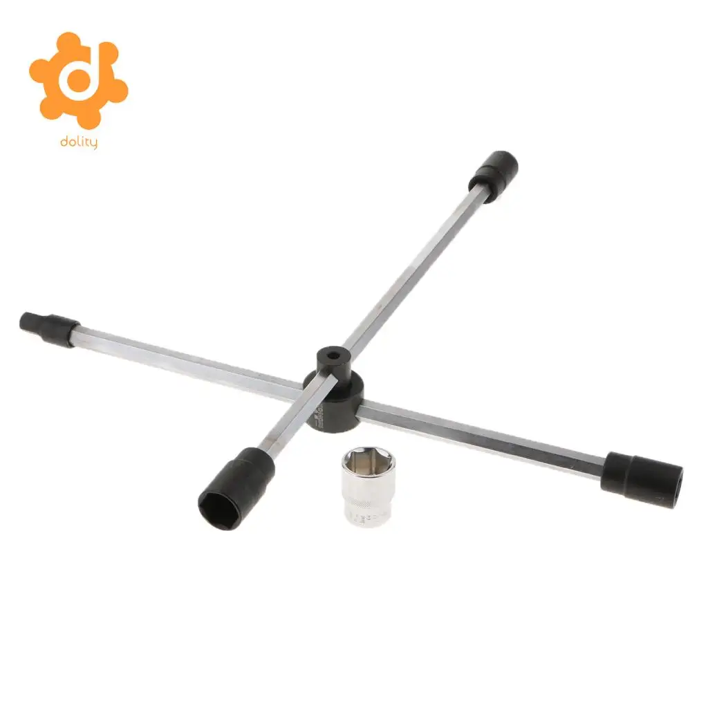 4 Way Cross Rim Wheel Wrench Nut Brace Aluminum Spanner Tool
