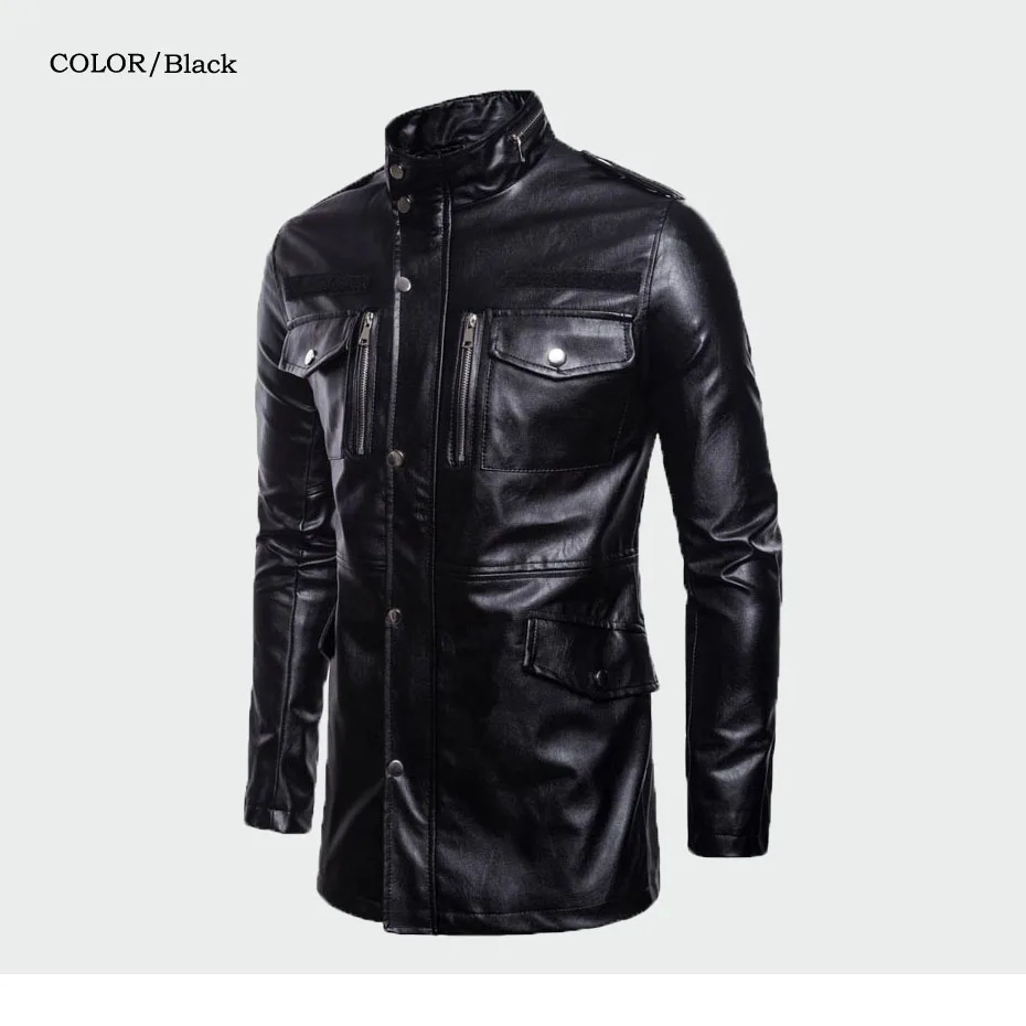 2109 новые осенние Для мужчин, куртка из искусственной кожи Куртки наивысшего качества трансграничной воротник четырех-мотоциклетный жакет