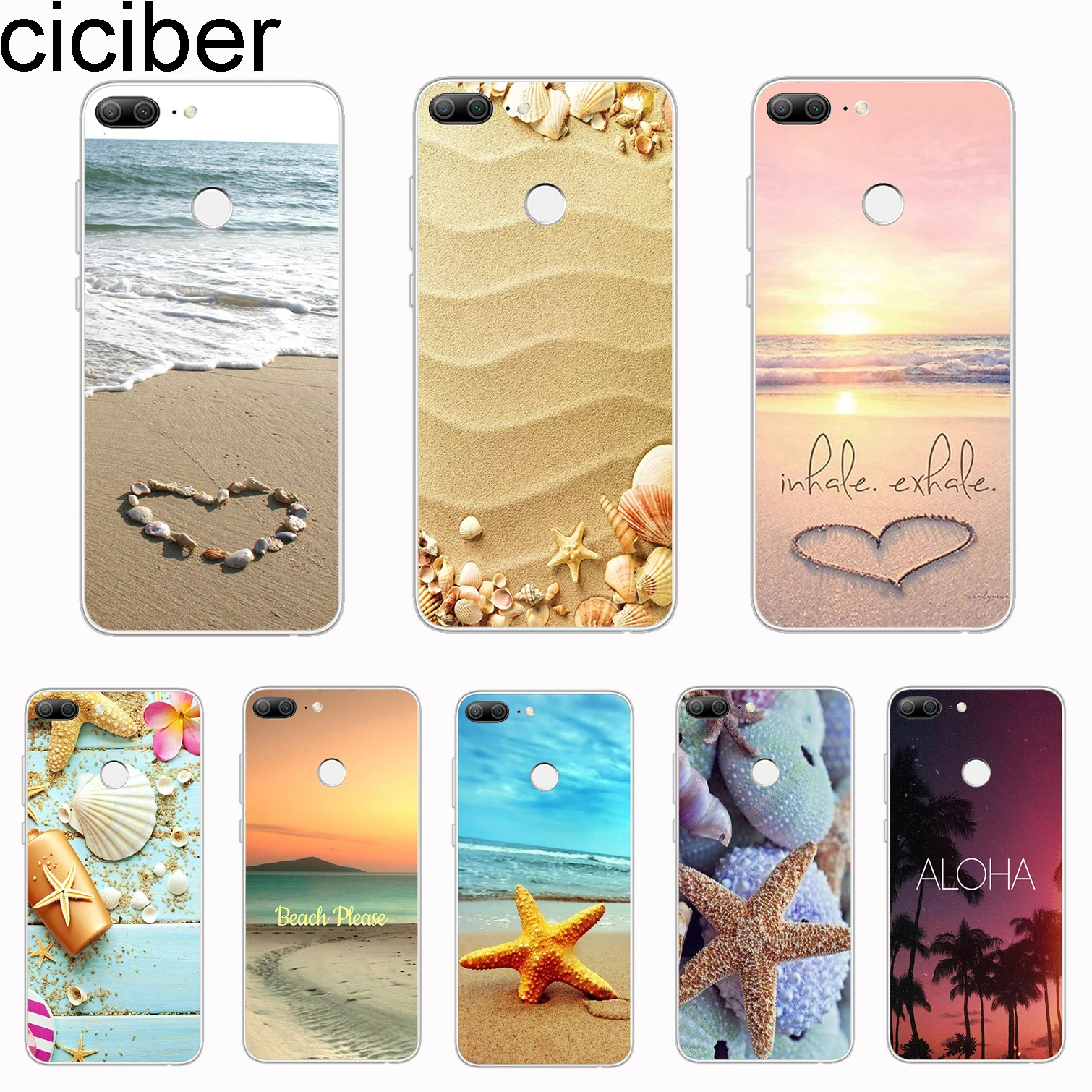 ciciber Cover For Huawei Honor 10 9 8 Pro Lite X C Play Phone Cases Y9 Y7 Y6 Y5 Prime 2017 2018 2019 TPU Beach Starfish |