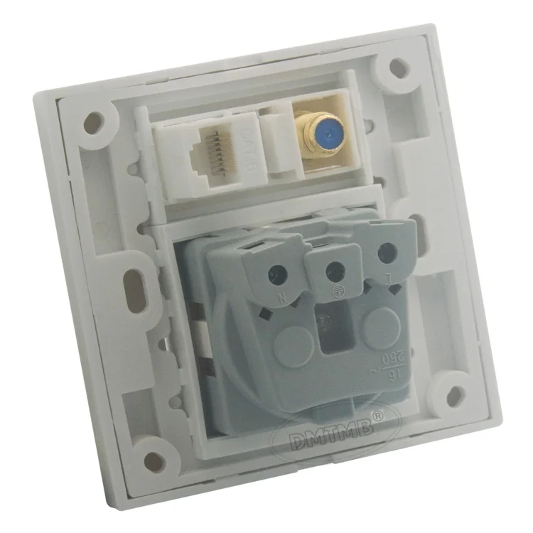 CAT6 RJ45 F головное ТВ ЕС AC настенная пластина и поддержка DIY|wall plate|power walltv wall plate |
