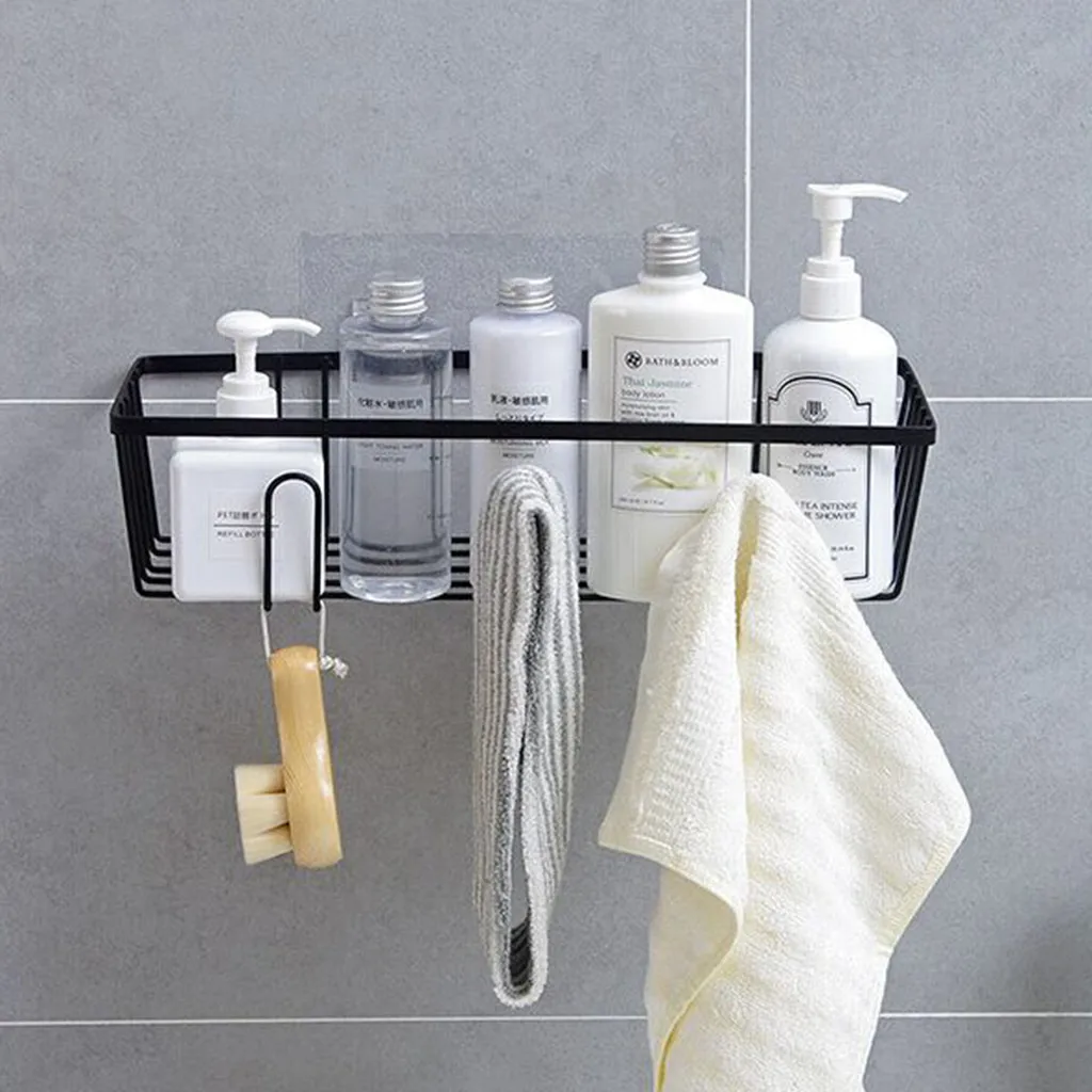 

NAIYUE Wall-Mounted Bathroom Storage Rack Home Finishing Rack Storage Rack Hanger Under Shelf Storage Basket Organizer 19MAY31