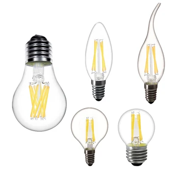 

LED Candle Filament Bulb E14 220V 230V LED Light Edison Lamp E14 Bulb E27 Led lamp 220V Filament Light Glass Bulb Lamp