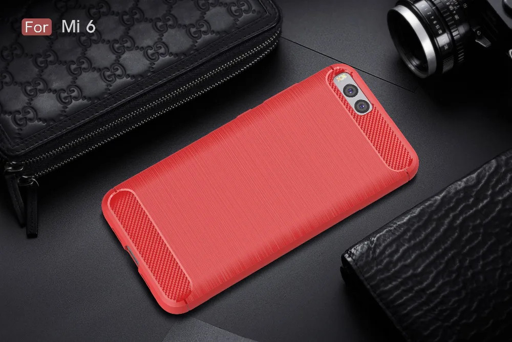 עבור Xiaomi Mi 6 מקרה סיליקון מקרה עבור Xiaomi Mi6 mi 6 מקרה כיסוי Fundas רך פחמן סיבי Brushe Coque etui Capinha Aksesuar
