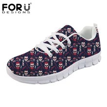 FORUDESIGNS/Новая модная детская одежда с героями мультфильмов парикмахер печатных милый Для женщин обувь на плоской подошве кроссовки удобные женские туфли на плоской подошве; обувь из сетчатого материала для женщин; женская обувь