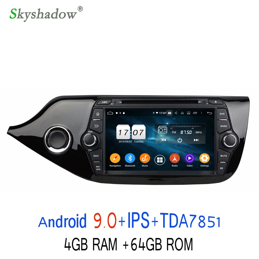 DSP ips 8 ядерный 64 Гб rom TDA7851 Android 9,0 для kia CEED 2013 Bluetooth 4,2 Wifi gps ГЛОНАСС карта Автомобильный dvd-плеер радио