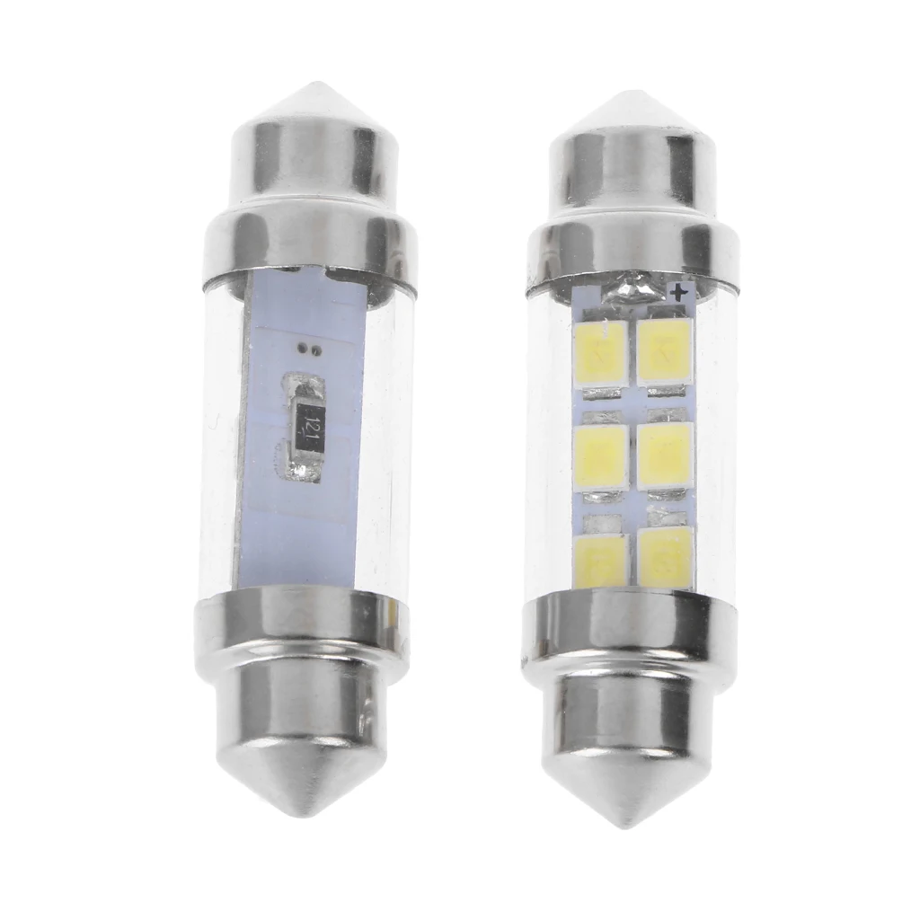 

2 Pcs HOT! White 2X 37mm SMD 6-LED Car Festoon Dome Interior Light