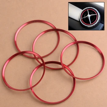 

beler 5Pcs Red Air Vent Outlet Ring Cover Trim Decoration Fit For Mercedes Benz GLA CLA180 200 220 260 Styling Accessories