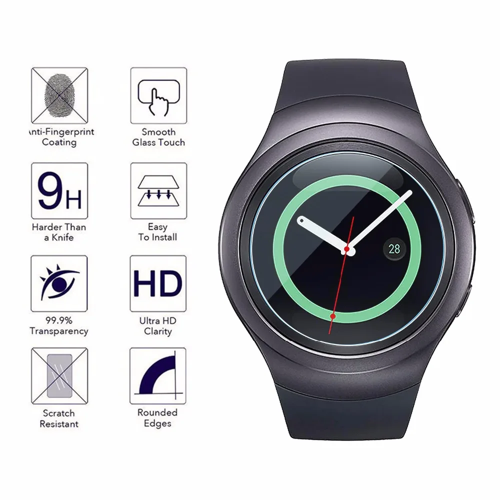 Твердое закаленное стекло iWonow 9H для samsung gear S2 SM-R720/R730 для часов Защитная пленка для экрана против царапин HD