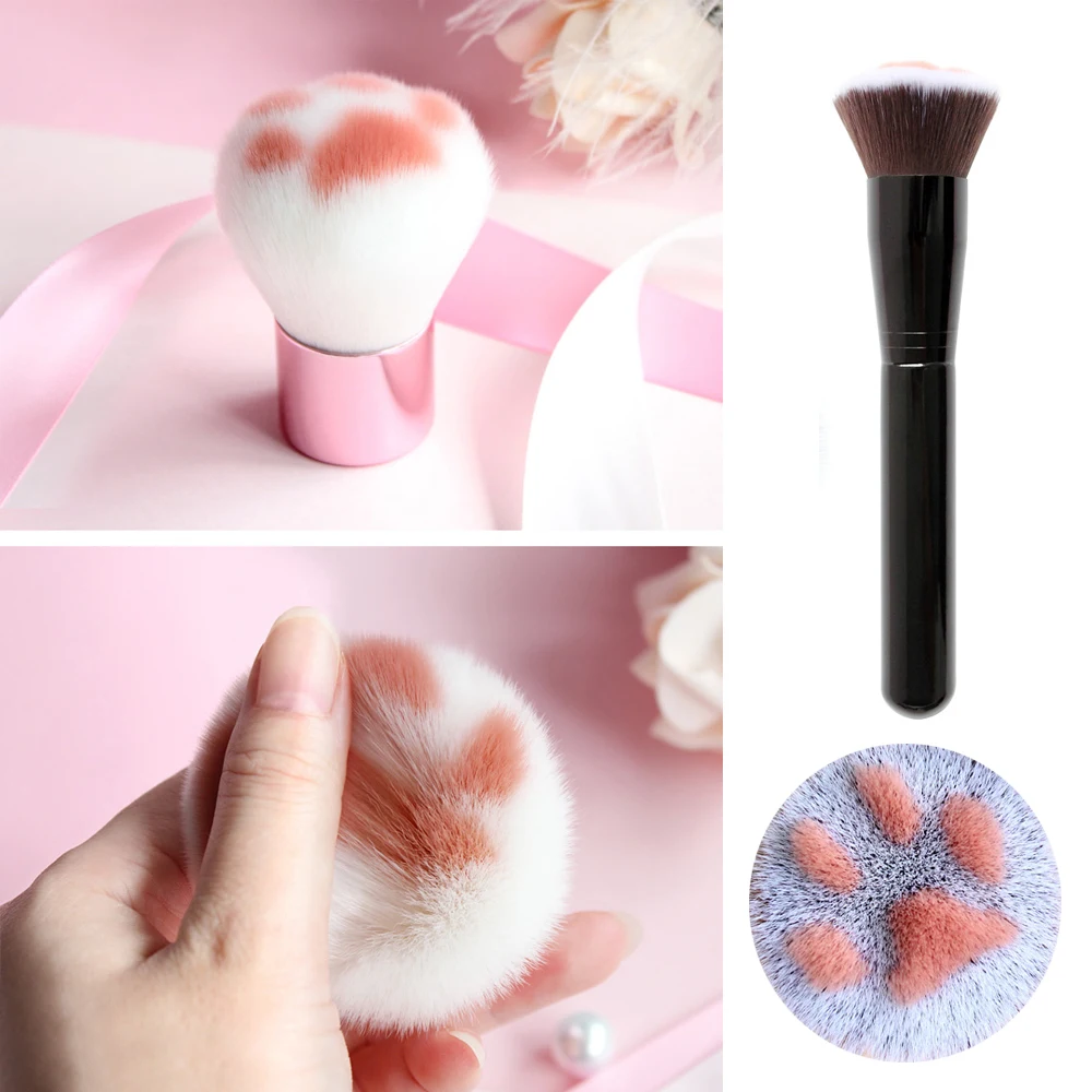 

2019 New Arrival Cute Cat Claw Shape Makeup Brushes Kawaii Foundation Brush Fibre Hair+Aluminium Alloy+Wood Beauty Tool
