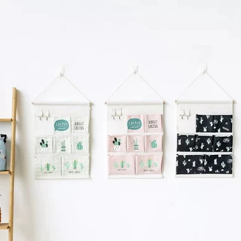 

Cactus wardrobe Wall Hanging Organizer Storage Bag Containing Toys Decor Pocket Pouch