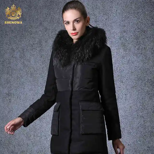 Best price at $330 Cheap 2016 new hot winter Thicken Warm woman Down jacket Coat Parkas Outerwear Hooded Raccoon Fur collar long Luxury plus size 2XXL