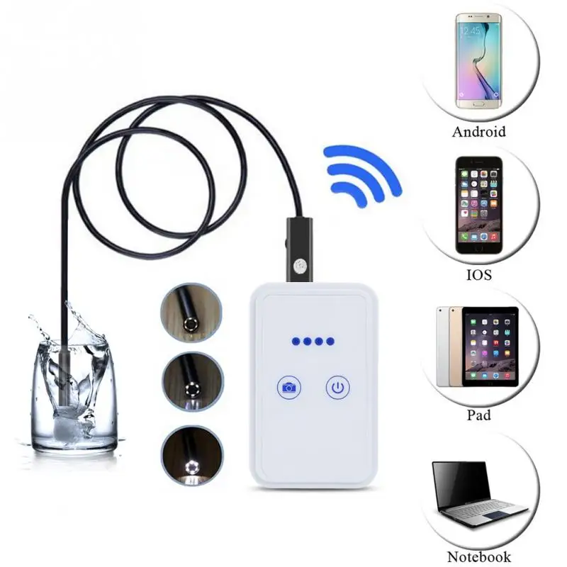  9mm 6LED Waterproof WiFi USB Endoscope Inspection Camera for IOS Android Phone PC IP67 Waterproof 2