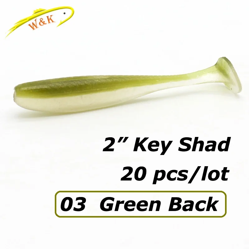Малый Swimbait " T-Tail Shad 20 шт./лот рыболовные приманки с солью и ароматом мягкие приманки тонущие шэд гольян ледяные рыболовные приманки - Цвет: Green Back 05