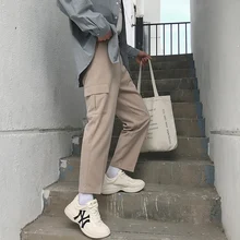 Новинка весны, тонкий срез, драпировка, девять очков, мужские свободные дикие тренды, прямые полосы, повседневные уличные модные комбинезоны, брюки