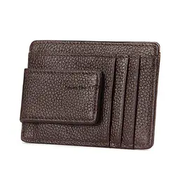 Для мужчин Для женщин блокирование кожа кредитной держатель для карт тонкий кошелек передний карман подарок