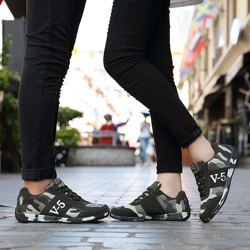 

Lovers walking jogging Canvas Shoes Camouflage Military Men sport Shoes Autumn Breathable Camo women running shoes basket femme