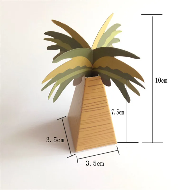 50 шт. кокосовой пальмы летние свадебные конфеты коробка пляж путешествия тема Гавайи Свадебные украшения вечерние подарочная коробка