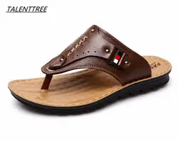 2018 Роскошные Брендовые мужские вьетнамки из натуральной кожи тапочки летние модные terlik пляжные сандалии обувь для мужчин chanclas hombre