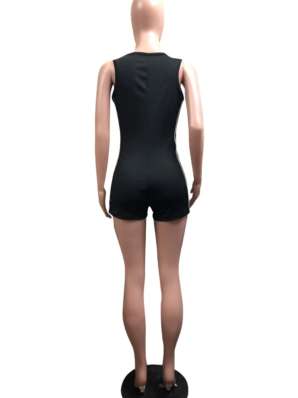 Summer Casual Mini Bodysuit Tracksuit Side Striped Women Sporting Jumpsuit Sleeveless Shorts Romper Playsuit Fashion Overalls