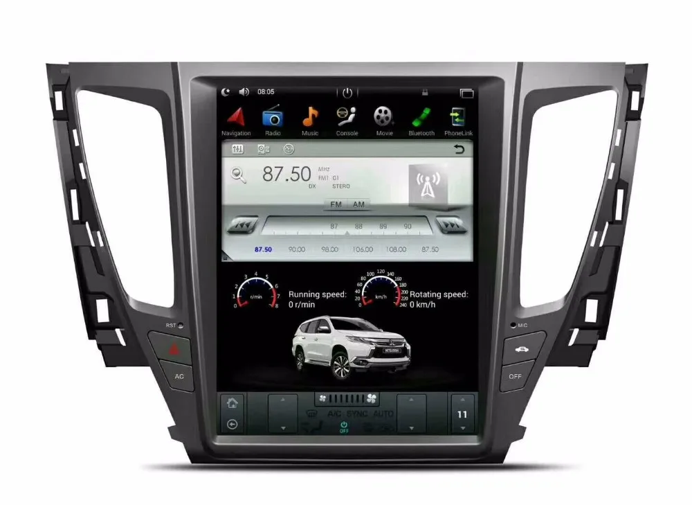 Tesla стиль для Mitsubishi Pajero Sport 2017 2016 автомобиль gps навигации Bluetooth Радио Wi Fi 4G вертикальный Стерео dvd плеер AUX