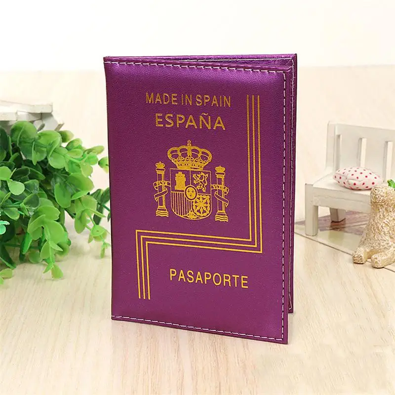Испания путешествия женщины из искусственной кожи чехол для паспорта мода милый держатель паспорта защитный чехол Espana обложка паспорта высокое качество - Цвет: Purple