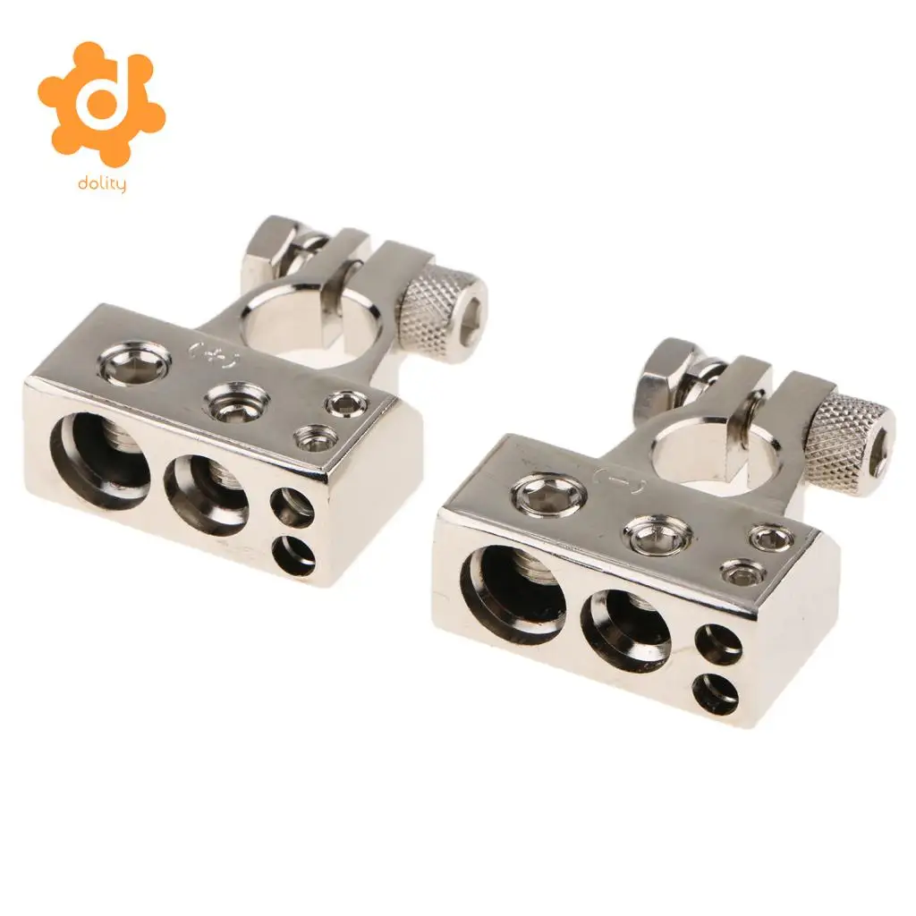 Pair Auto Positive Negative Battery Terminals Clamps Connectors Dustproof