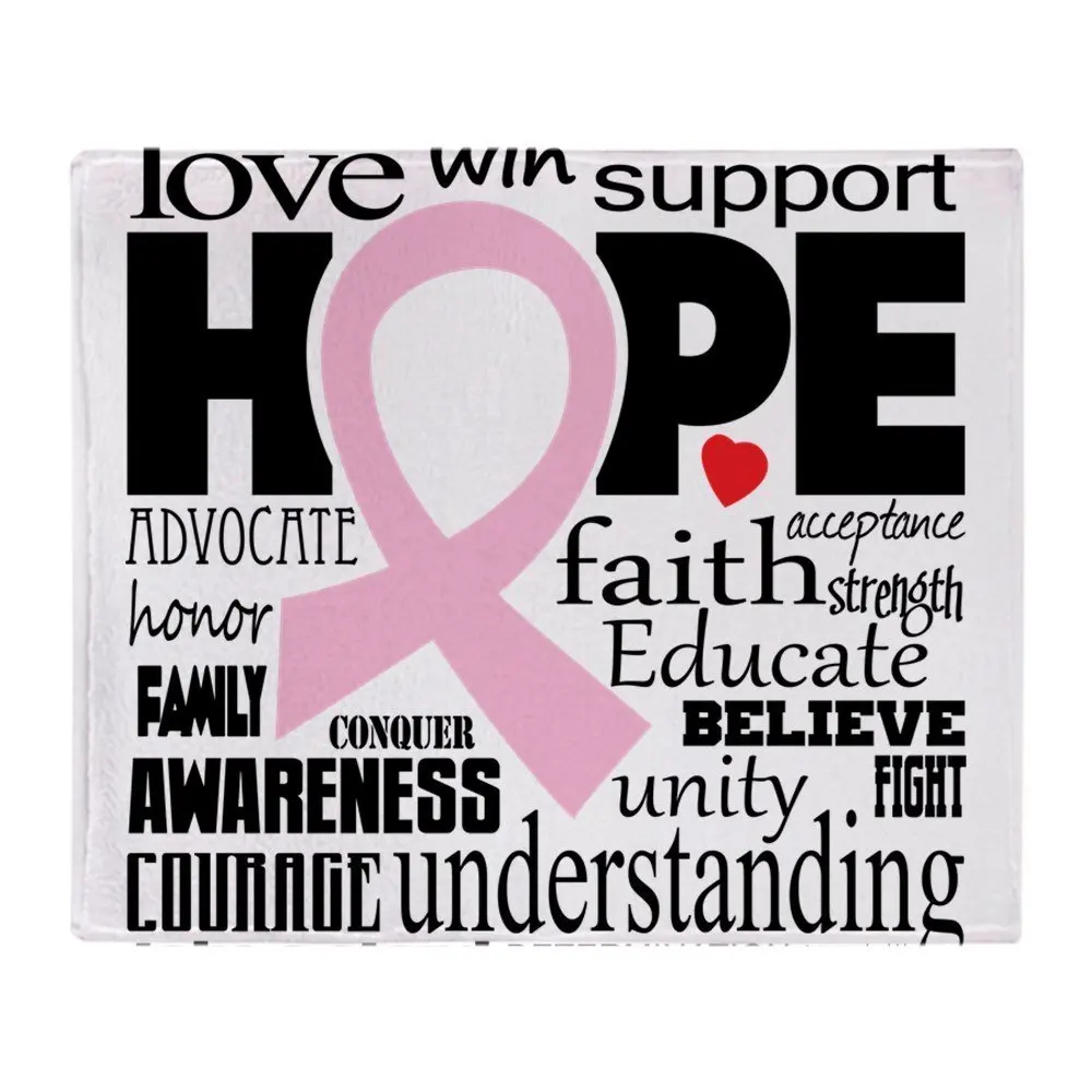 Breast Cancer Words Soft Fleece Throw Blanket Throws Fleece Blanket