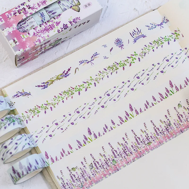 

5pcs/lot Fall Washi Tape Set Flower Masking Tape Decorative Kawaii Japanese Stationery Scrapbooking Office School Supplies