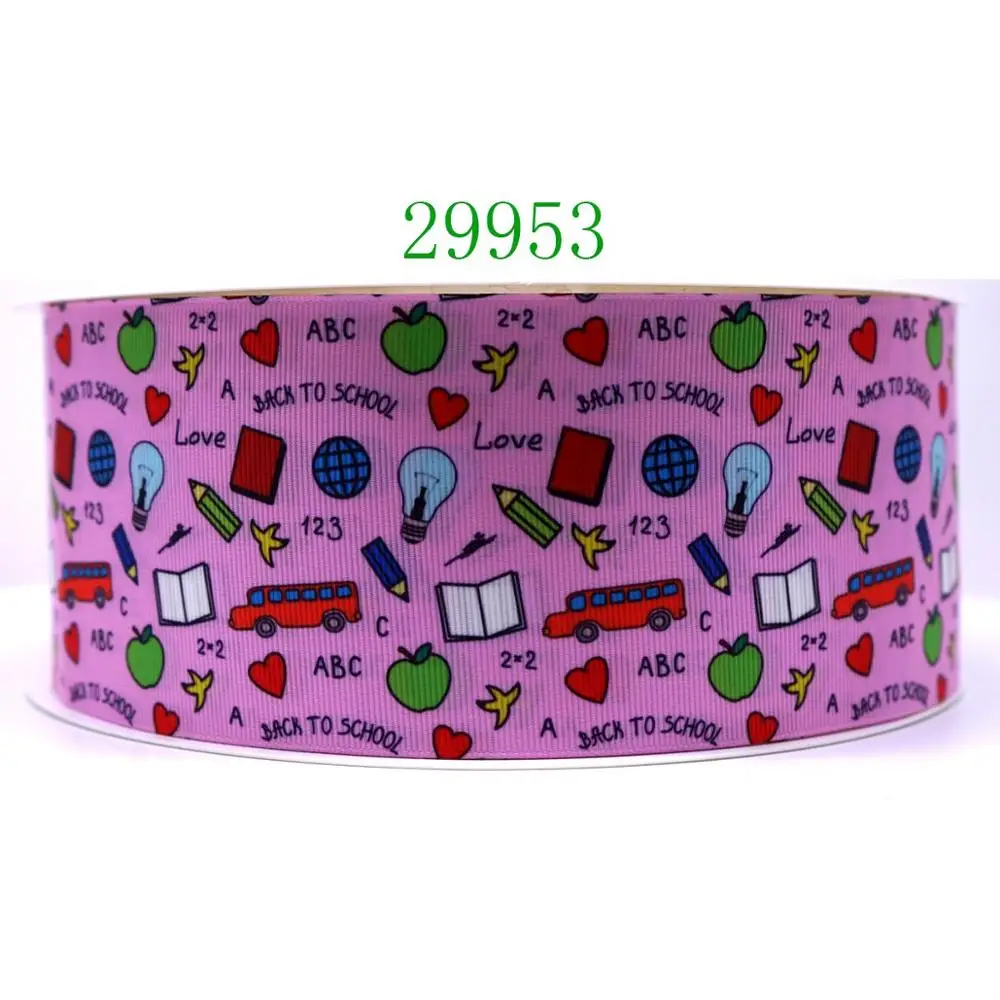 29953 50 ярдов обратно в школу напечатанные grosgrain ленты 29955 - Цвет: 29953