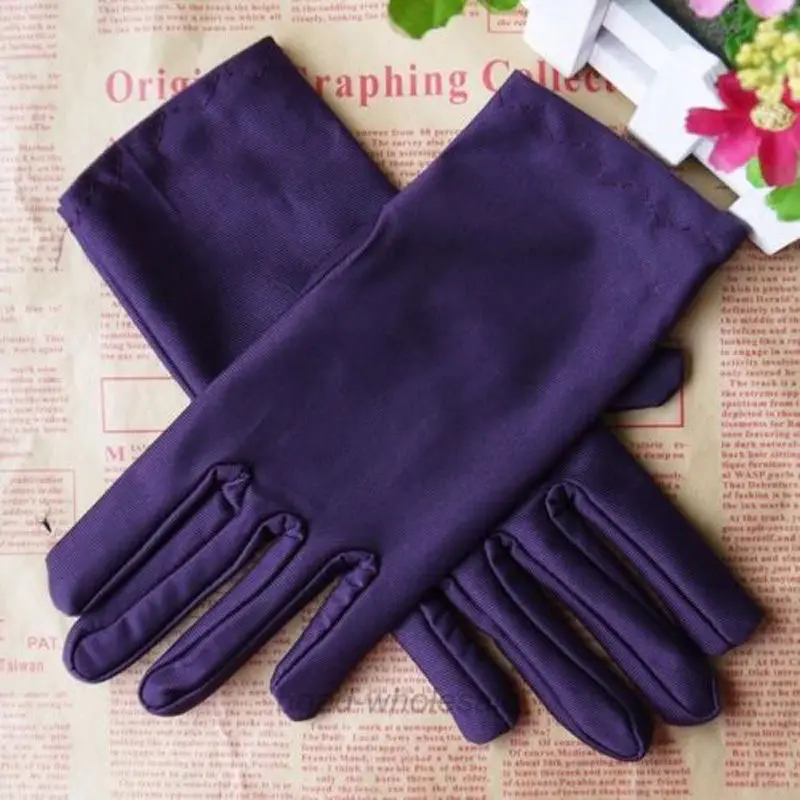 Модные эластичные Сатиновые перчатки для женщин, вечерние, формальные, выпускные, стрейч-перчатки, женские наручные перчатки - Цвет: purple