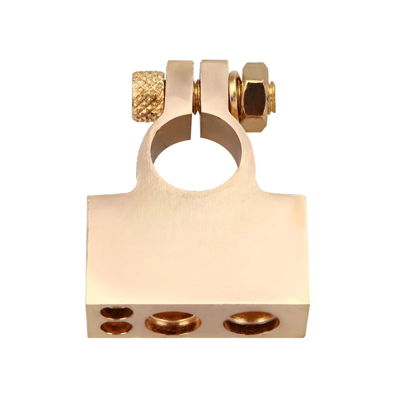 Battery Terminals Car Battery Accessories 2PCS Car Battery Terminal Clip Clamp Metal Gold Plated Auto Gauge 4/8 Awg Positive Nagative