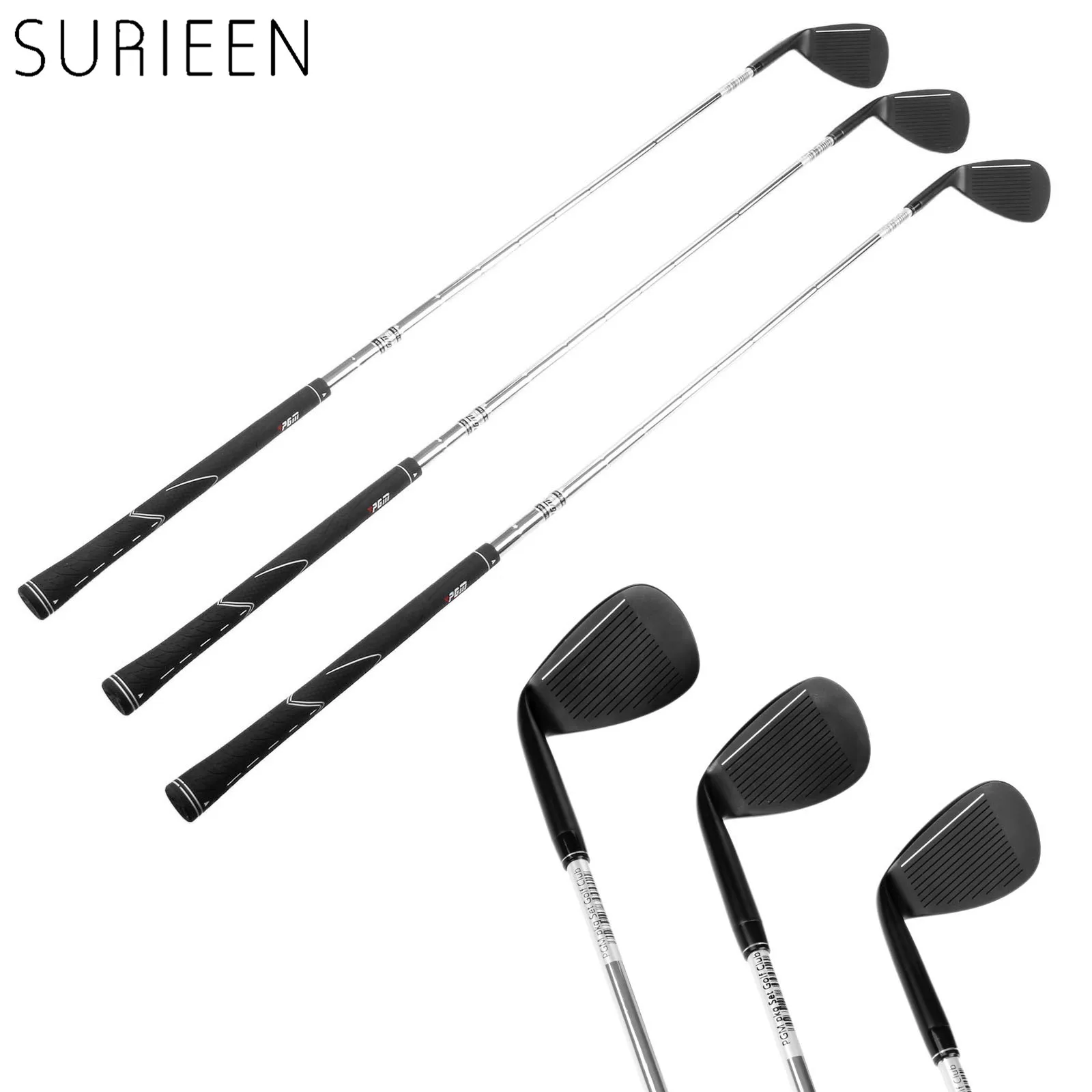 

SURIEEN Black Unisex Stainless Steel+Carbon Golf Wedges Club Occupation Shaft Cutter Wedge 56 Degree 60 Degree 64 Degree Loft