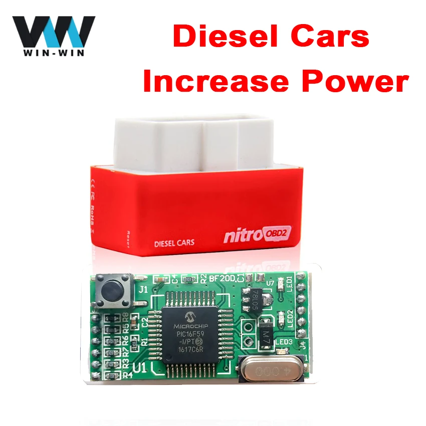 

Plug & Drive NitroOBD2 ECU Chip Tuning Box for Diesel Cars OBD OBD2 Red Nitro OBD2 Diesel More Power More torque