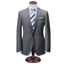 Серые деловые мужские костюмы на заказ, классические серые свадебные костюмы для мужчин, костюм жениха на заказ, смокинги из высокой шерсти для мужчин