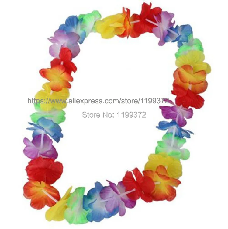 BULK LEI HAWAIIAN MULTICOLOUR LEIS IN FLOWER GARLAND NECKLACE FANCY DRESS