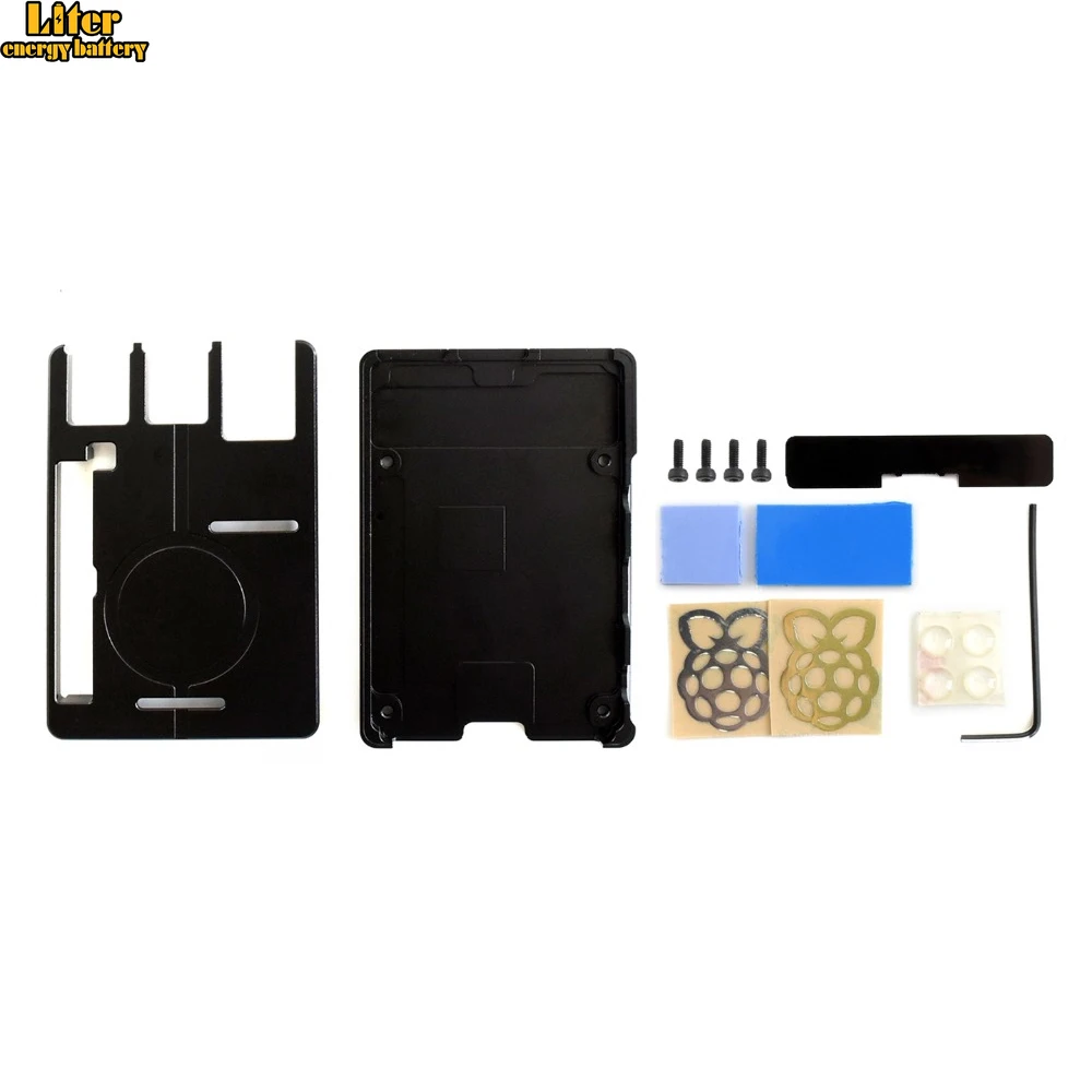 

Raspberry Pi case, type K, black aluminium alloy CNC processing