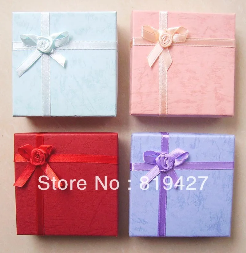 Free shipping Wholesale 32ps/Lot 9 x 9cm Multi Paper Jewelry Set Box Necklace/Earrings/Ring gift Packaging | Украшения и